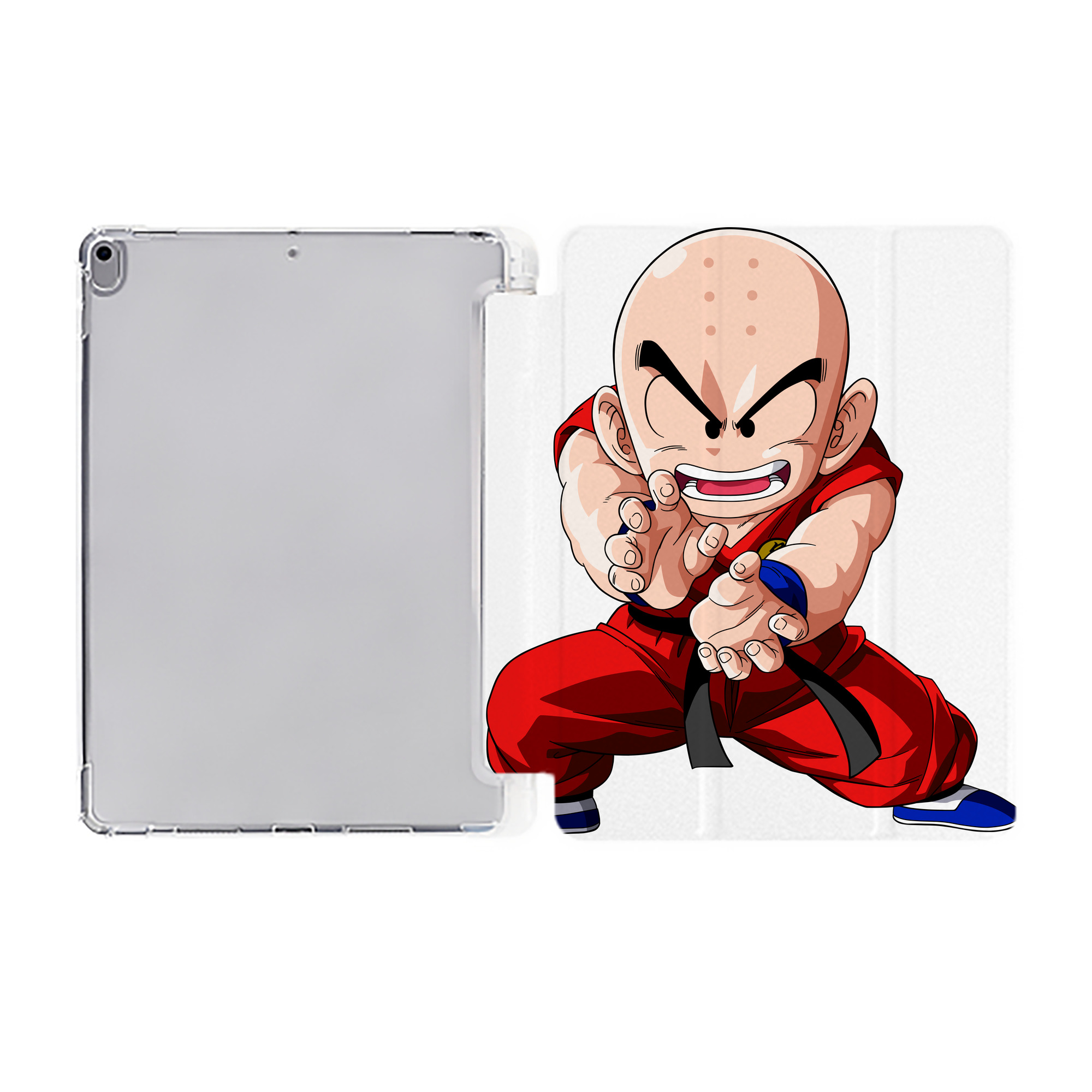 （画像用） ドラゴンボール クリリン DRAGON BALL krillin IPad ケース ペン収納付き 三つ折りスタンド PUレザー×シリコン 対応機種9.5/10.5/10.9インチ
